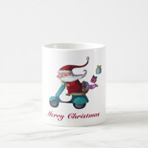 Santa Claus Scooterist Coffee Mug