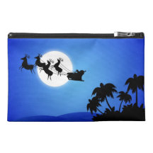 Santa Claus Tropical Christmas Tree Travel Accessories Bags