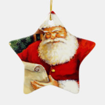 SANTA CLAUS WITH HIS LIST ORNAMENTS