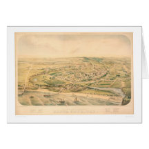 Santa Cruz, CA. Panoramic Map (1586A) - Unrestored Greeting Cards