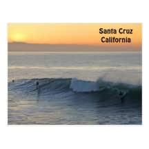 Santa Cruz Surfing at Sunrise Postcard