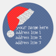'santa hat' address label sticker