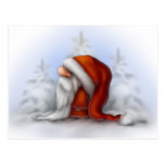 Santa in the snow postcards