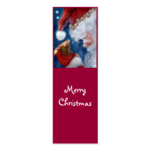 Santa Loves Animals Holiday Reading bookmark Business Card