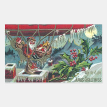 Santa Makes Deliveries From Dirigible Stickers