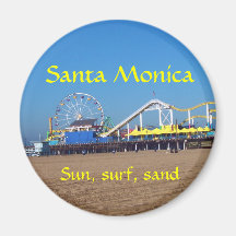Santa Monica Beach Pier Fridge Magnets