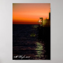 Santa Monica Pier by Night Print