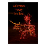 Santa on a Longhorn Texas Christmas Greeting Card