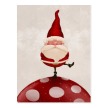 Santa on fungus postcards