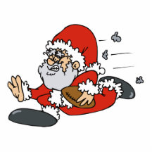 Santa playing football photo cut outs