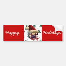 Santa Pug Bumper Stickers