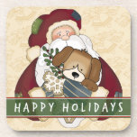 Santa Puppy Drink Coasters