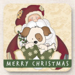 Santa Puppy Drink Coaster