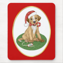 Santa Puppy Mouse Mat