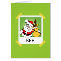Santa & Reindeer  BFF's Greeting Card