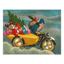 Santa Rides a Motorcycle - Christmas Custom Announcement
