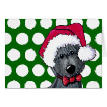 Santa Scottie Dog Christmas Card