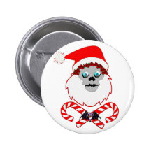 Santa Skull Pinback Buttons