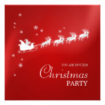 Santa Sleigh Red Christmas Party invitation