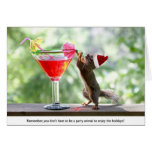 Santa Squirrel Drinking a Cocktail Greeting Card