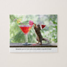 Santa Squirrel Drinking a Cocktail Puzzles