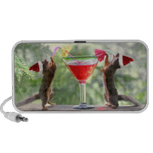 Santa Squirrels Drinking a Cocktail Mini Speaker