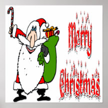 Santa & Toy Bag Poster