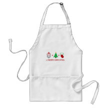Santa + Tree + Stocking = Merry Christmas Aprons