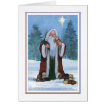 Santa with Lab Puppies Card
