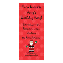 Santa with red snowflakes pattern invitation