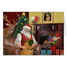 Santa's Chinese Shar Pei Greeting Cards
