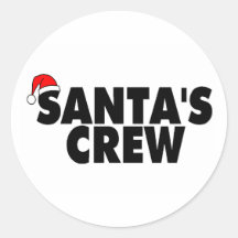 Santas Crew Round Stickers