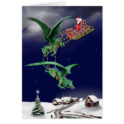 Santas Dragon Sleigh Card