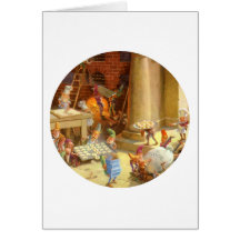 Santa's Elves Baking Christmas Cookies Greeting Cards