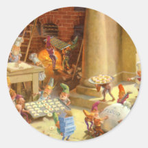 Santa's Elves Baking Christmas Cookies Stickers