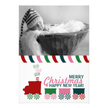 SANTA'S EXPRESS PHOTO CARD CUSTOM ANNOUNCEMENT