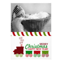SANTA'S EXPRESS PHOTO CARD INVITE