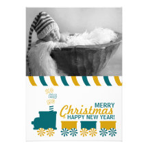 SANTA'S EXPRESS PHOTO CARD PERSONALIZED INVITE