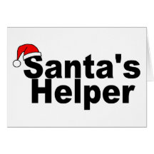 Santas Helper Black Greeting Card