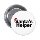 Santas Helper Black Pinback Buttons