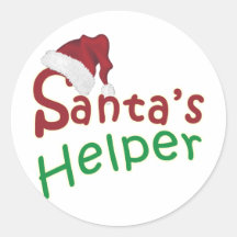 Santa's Helper Christmas Santa Hat Design Stickers