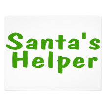 Santas Helper Green Custom Announcement