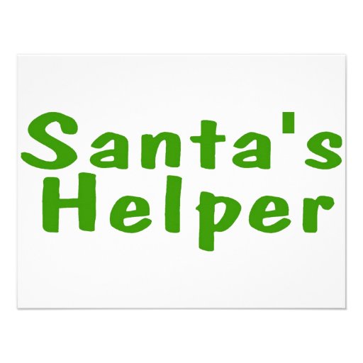 Santas Helper Green Custom Announcement