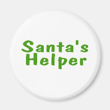Santas Helper Green Refrigerator Magnet