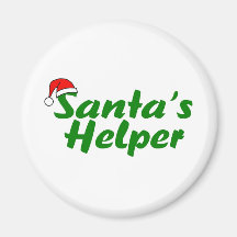 Santas Helper Green Refrigerator Magnet