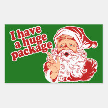 Santas Huge Package Rectangular Stickers