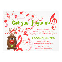 Santa's Reindeer Christmas Party Invitation