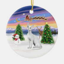 Santas Take Off - Devonshire Rex cat Ornament