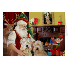 Santa's Wheaten Terriers (TWO) Cards