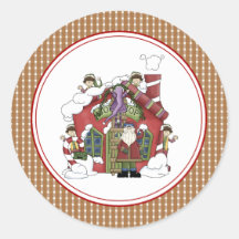 Santa's Workshop Christmas Envelope Seals Stickers